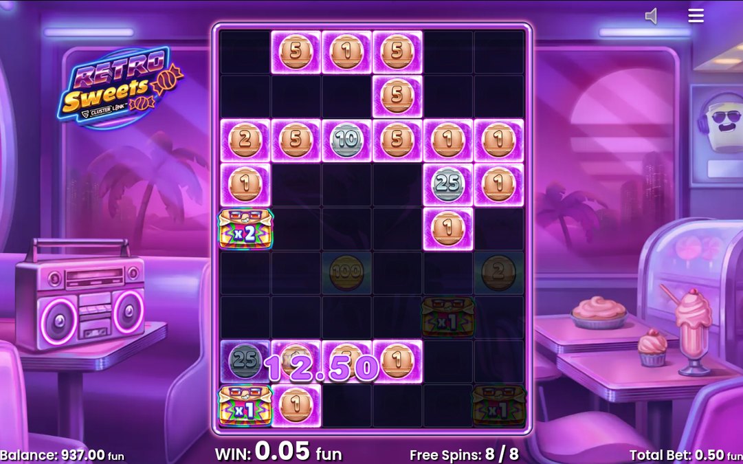 Normal Free Spins Feature running on the 6x9 grid