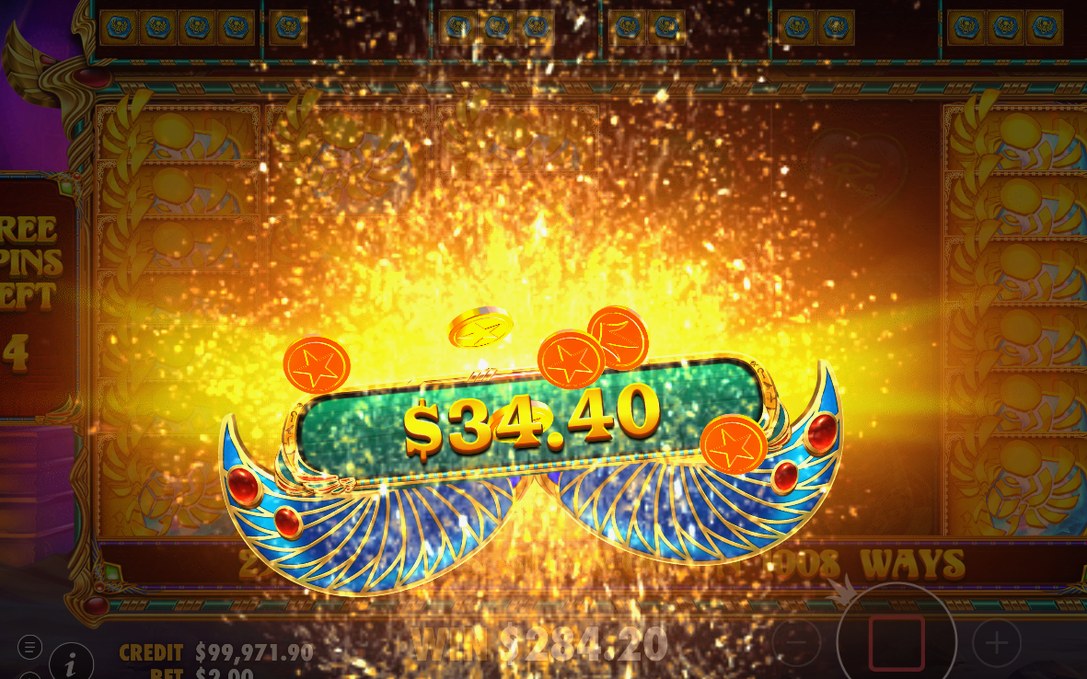 Win screen during the Free Spins with expanded symbols