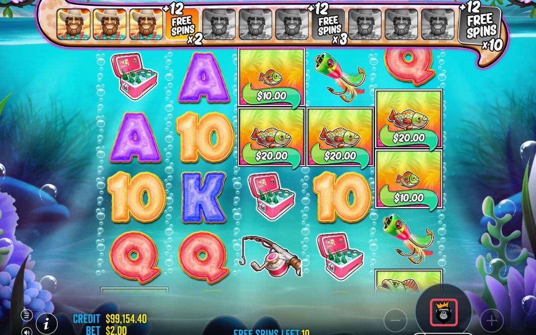 Free Spins with the multiplier level shown on screen